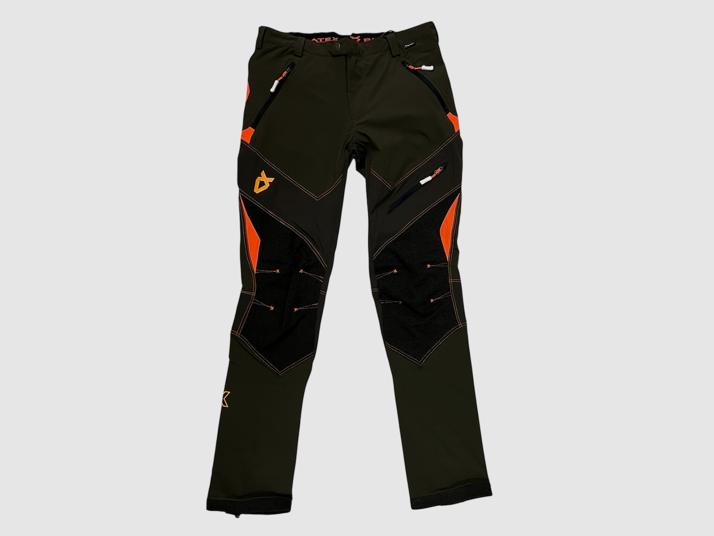 Pantalone strecht green/flou orange, immagine 1 di 2