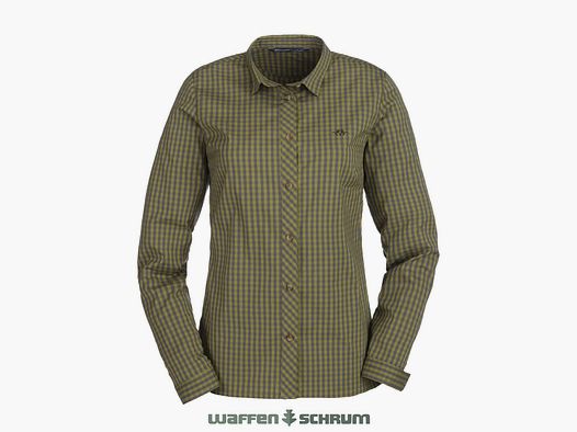 Blaser Bluse Stretch Sergia Oliv/Grau kariert