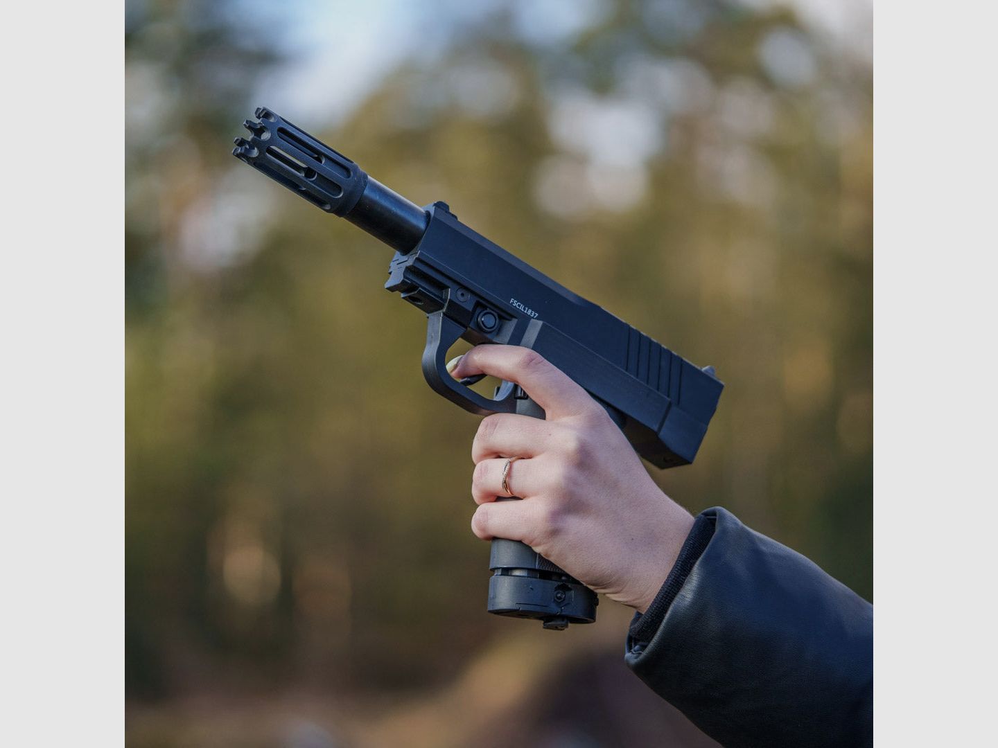 MUZZLE BRAKE | Muzzle brake | BLACK | 22x1.5mm | FSC Pistol | Valken Milsig M17 | HDX68