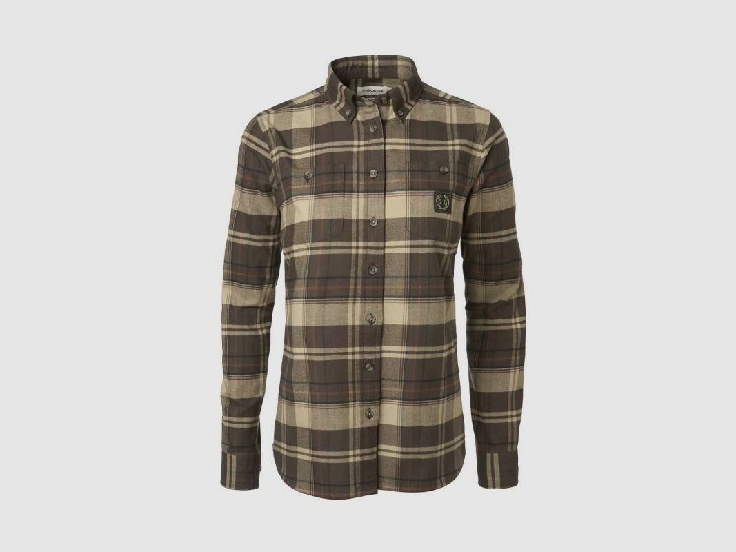 Chevalier Damen Flanellbluse Heron October Soil Brown Checked