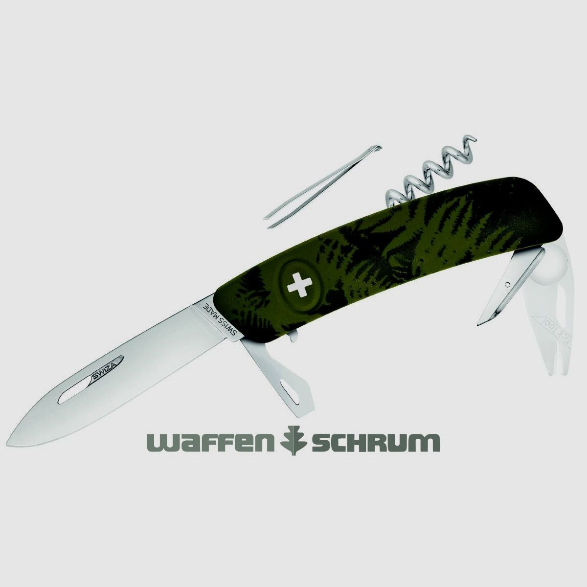 Coltello pieghevole Swiza TT03 Silva Khaki Blocco lama Lunghezza lama: 7,5 cm - Acciaio 440