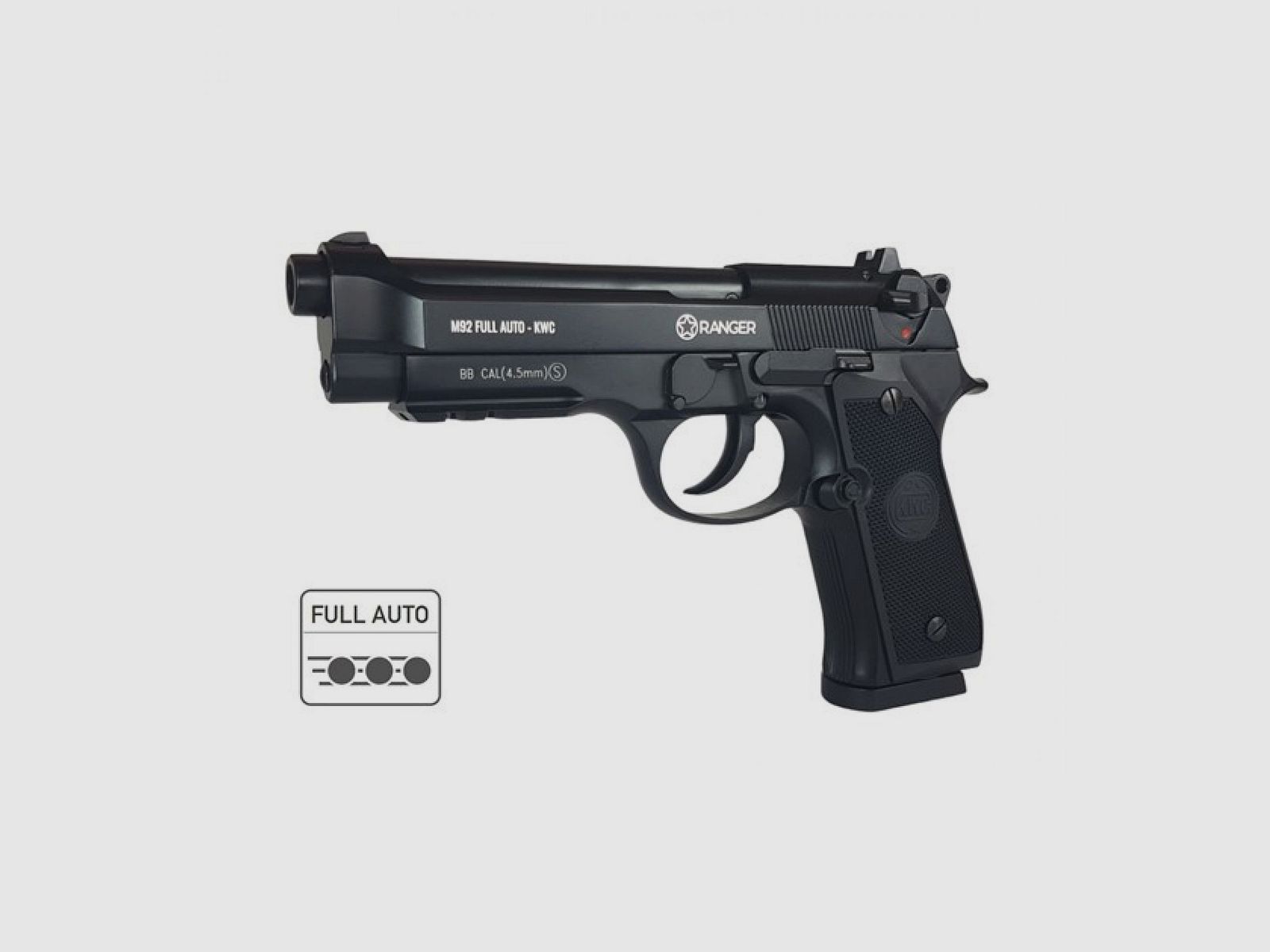 Pistola de aire RANGER M92 FULL AUTO BLOWBACK cal. 4,5 BBs, 18 disparos KWC, imagen 1 de 12