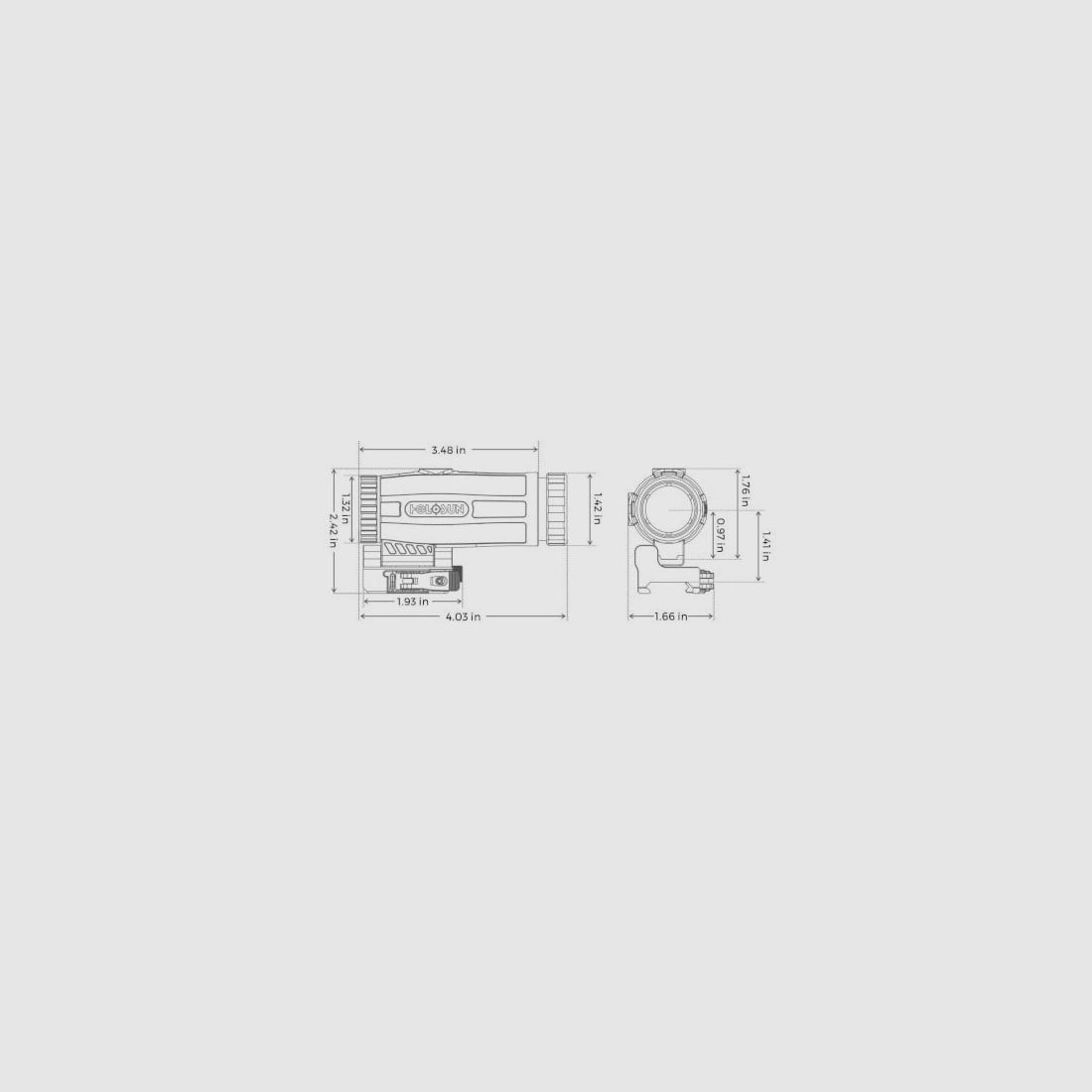 Holosun HM3X magnificateur en aluminium avec montage rabattable et QD, image 6 sur 6