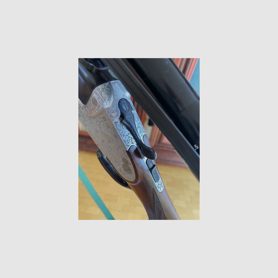 Krieghoff Ulm modèle Ulm à platine latérale Holland & Holland fusil à deux coups avec canon interchangeable 6,5x57R 20/76 Magnum 16/70 16/70 dans la mallette en excellent état BBF BDF