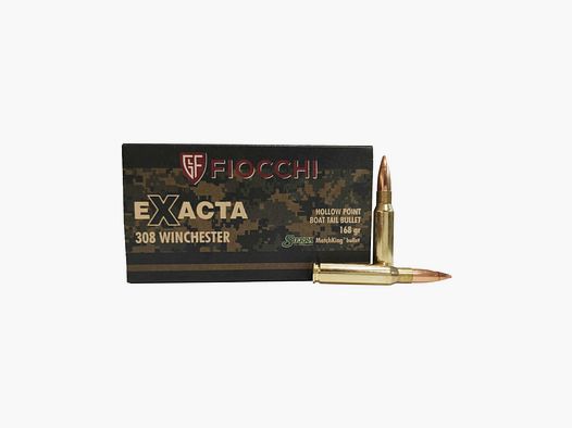Cartridges Fiocchi cal. 308 Winchester Exacta HPBT 168 gr