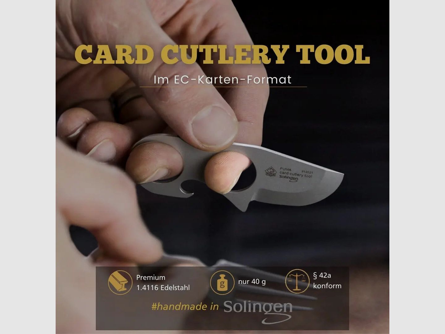 PUMA card cutlery tool
