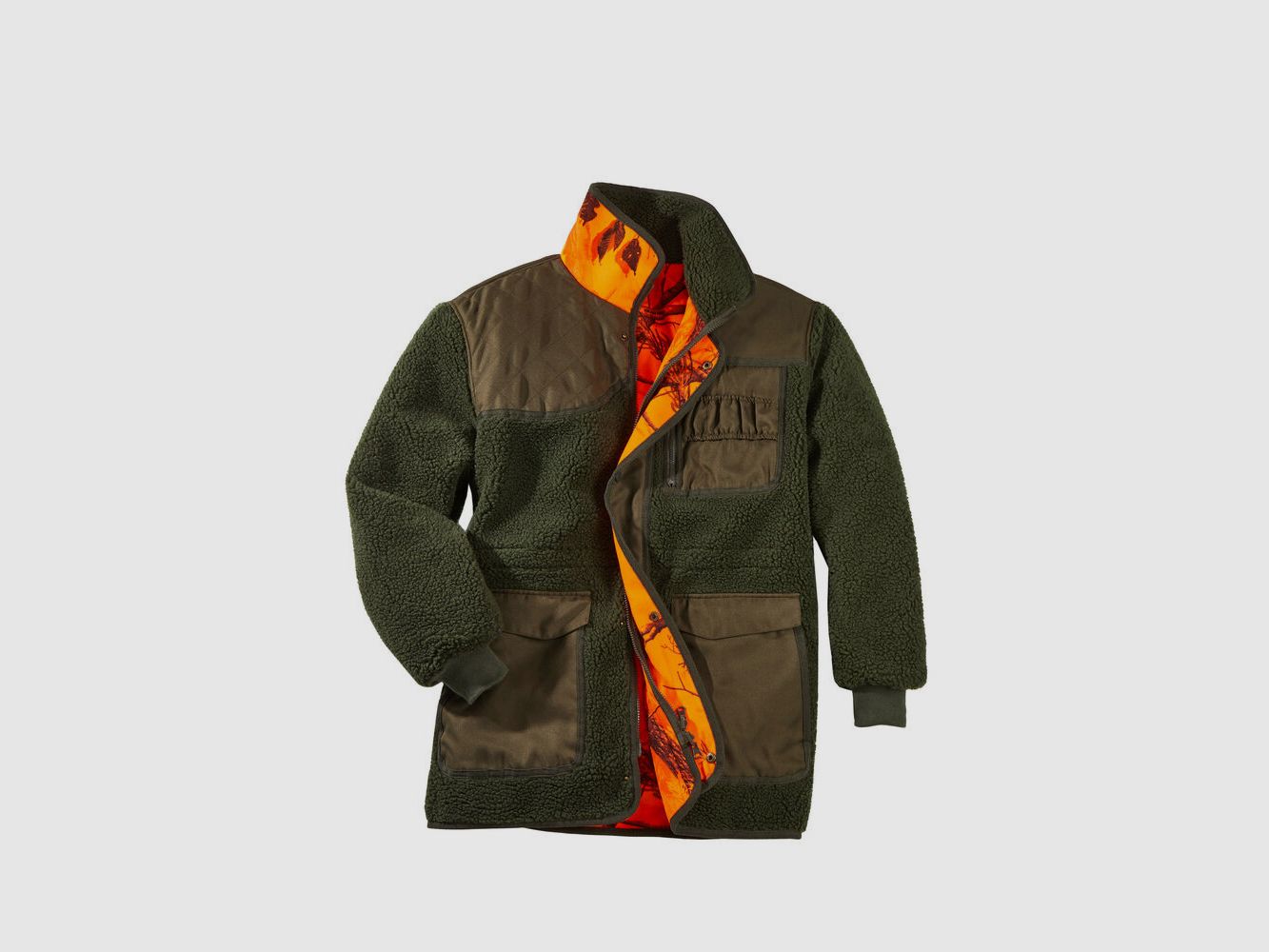 Scheibler Wendejacke Fox – Oliv/Camo Orange
