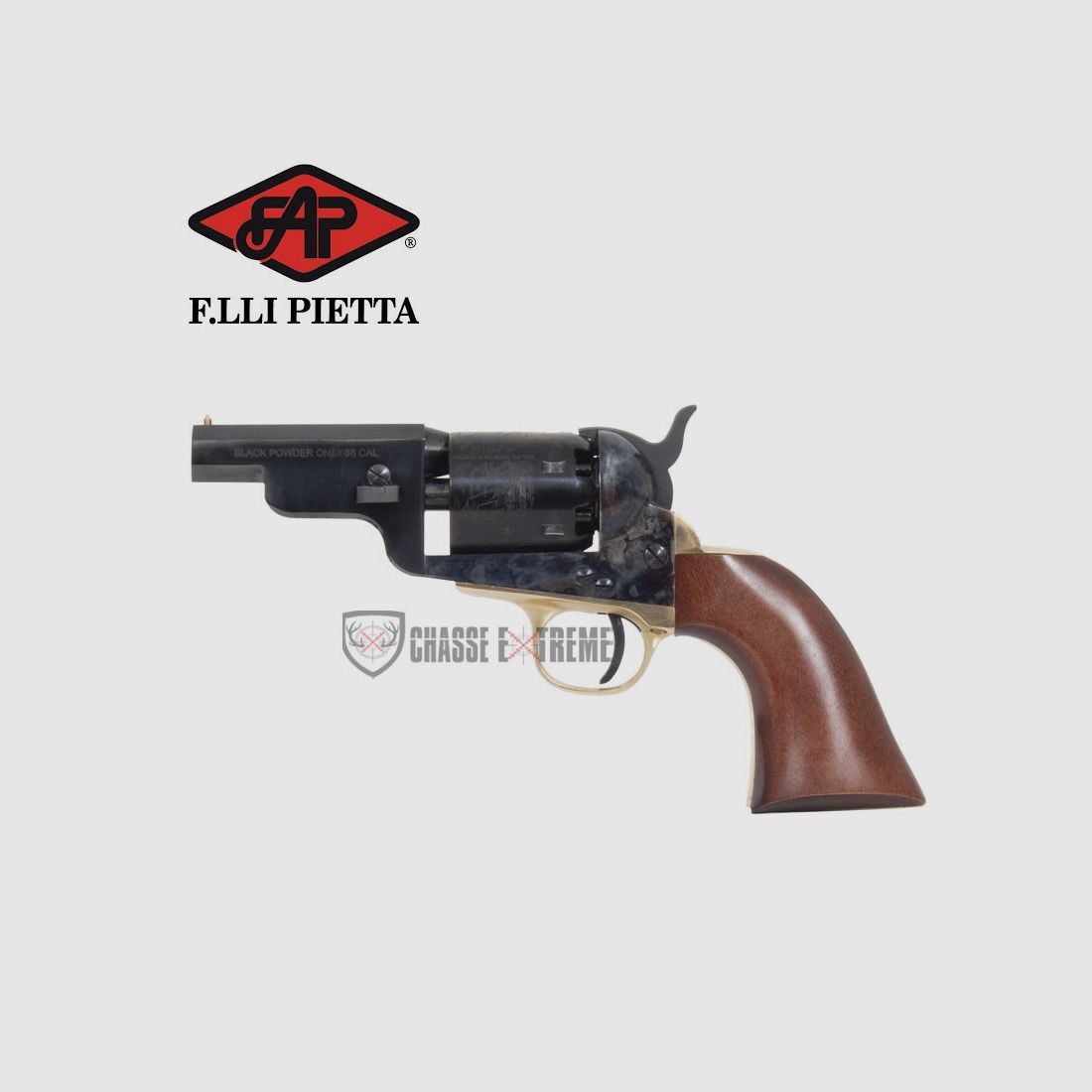 Replica PIETTA 1851 Navy Yank Subnose Staal Snake Kal. 36 Pn 23, afbeelding 2 van 2