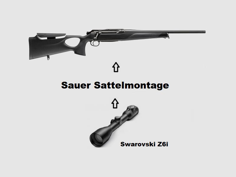 Sauer 505 Synchro XT Black + Swarovski Z6i + Montage + ... Komplettpaket