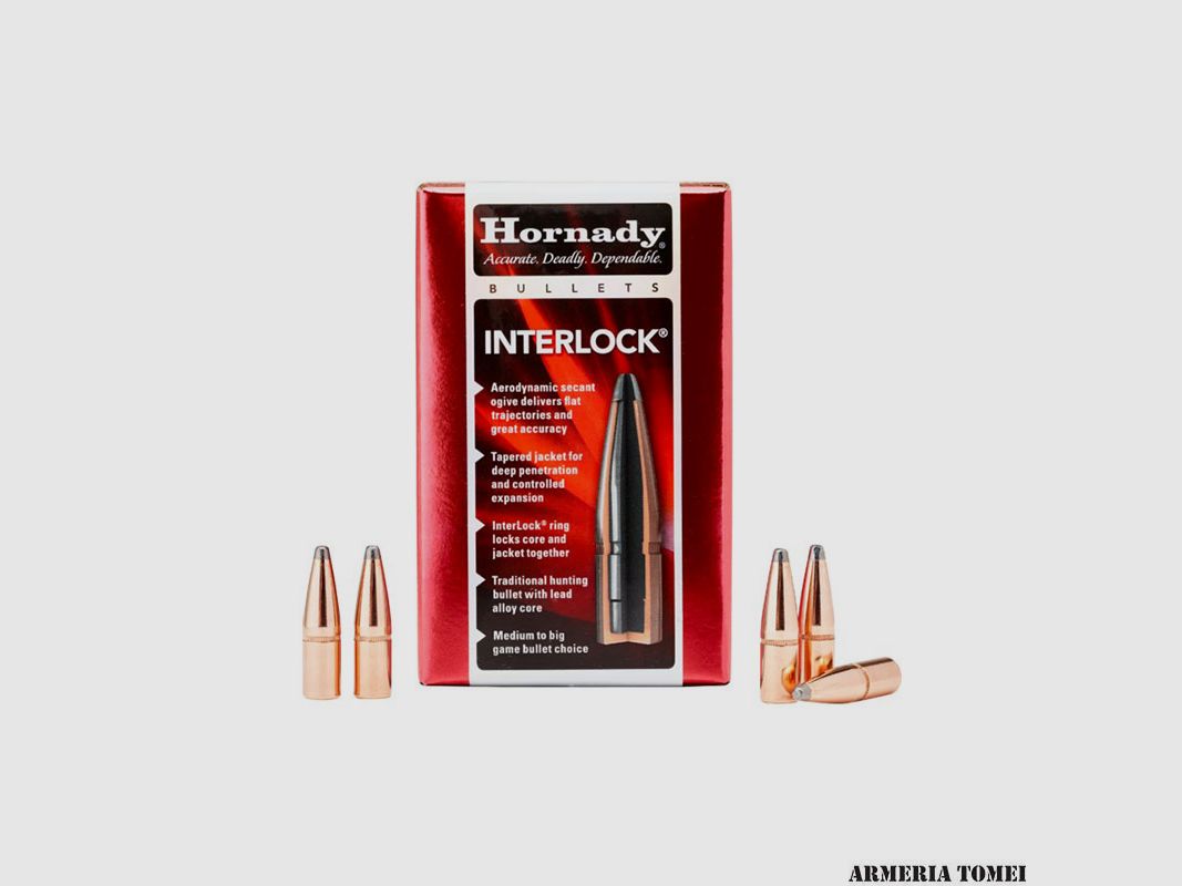 PALLE DA RICARICA – HORNADY – 30 CAL (.308″) 165GR BTSP INTERLOCK (100 PZ)