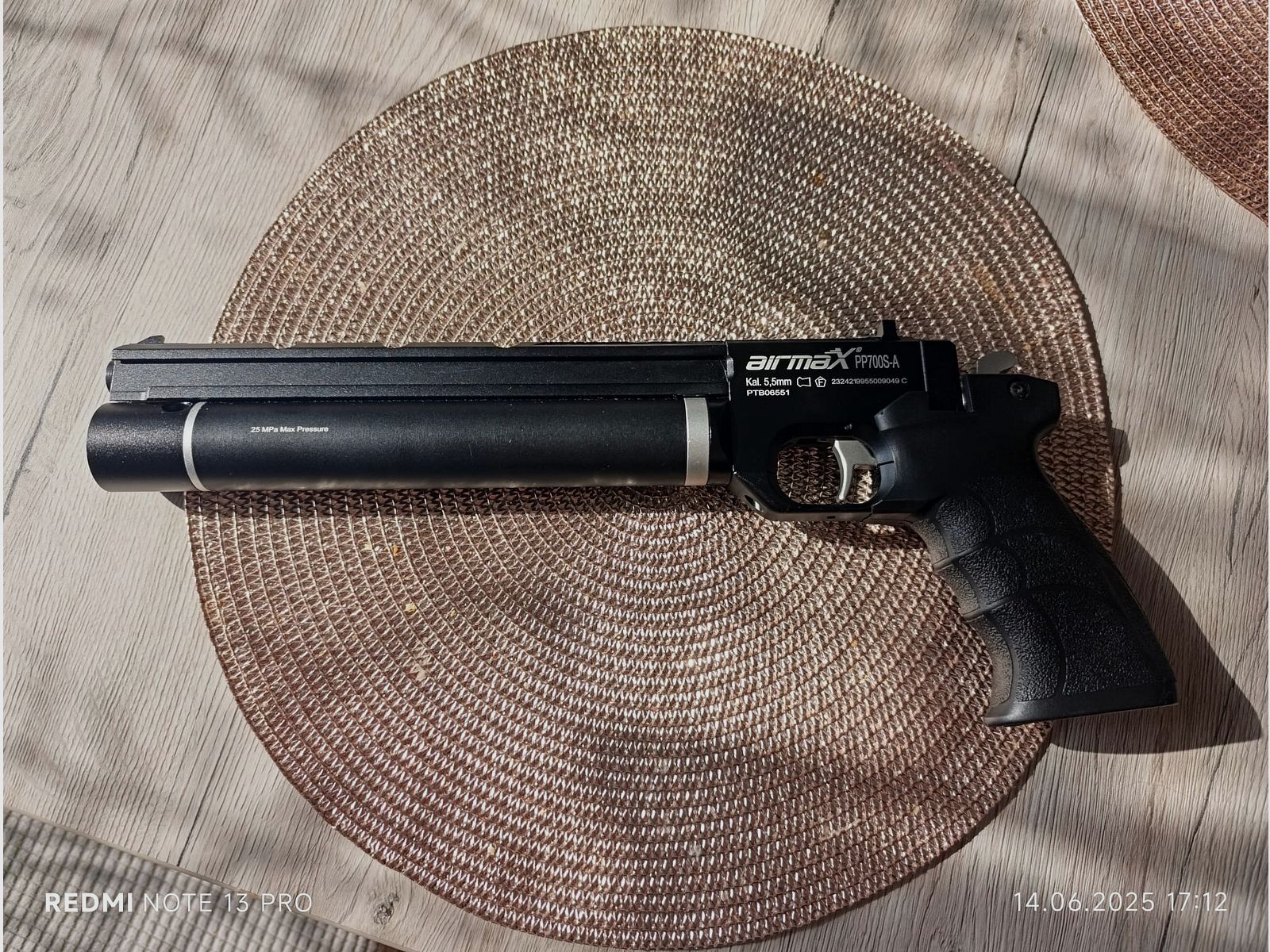 PCP Pistole 5,5mm mit Füllsonde