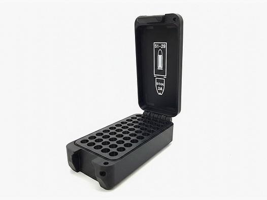 Filamelt ammunition box / 22 TCM / 'folding / latch lid' / cartridge box, ammo box