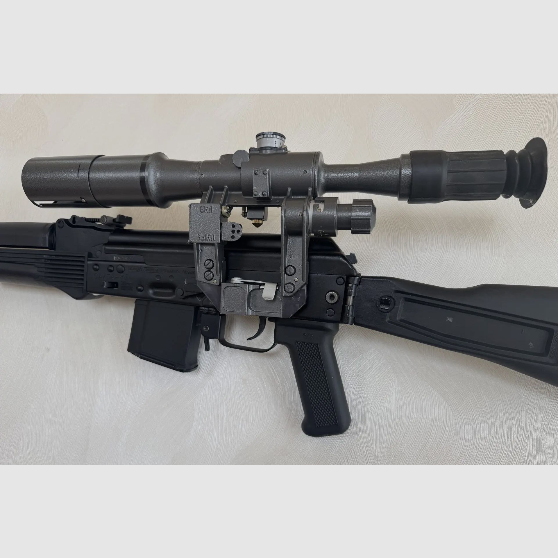 Izhmash A-M3 in caliber .223 Rem. – Civilian sport version of the AK-47 with sniper scope
