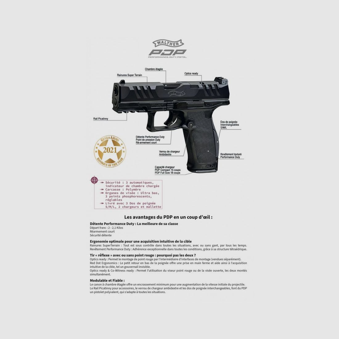 WALTHER PDP 4,5″ VOLLGRÖSSE OPTIKFÄHIG KAL.9X19, Bild 6 von 7