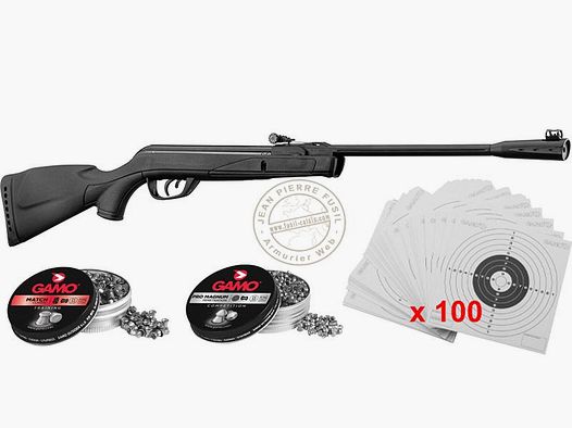 Pack carabine à plombs 4,5 mm GAMO Deltamax Force Whisper (7 Joules) - PROMOTION