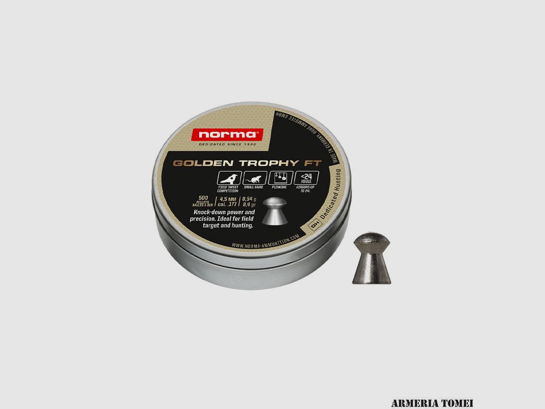 NORMA – GOLDEN TROPHY FT 4,5MM (.177) 0,54g 8,4gr | <24JOULE (500 STK)