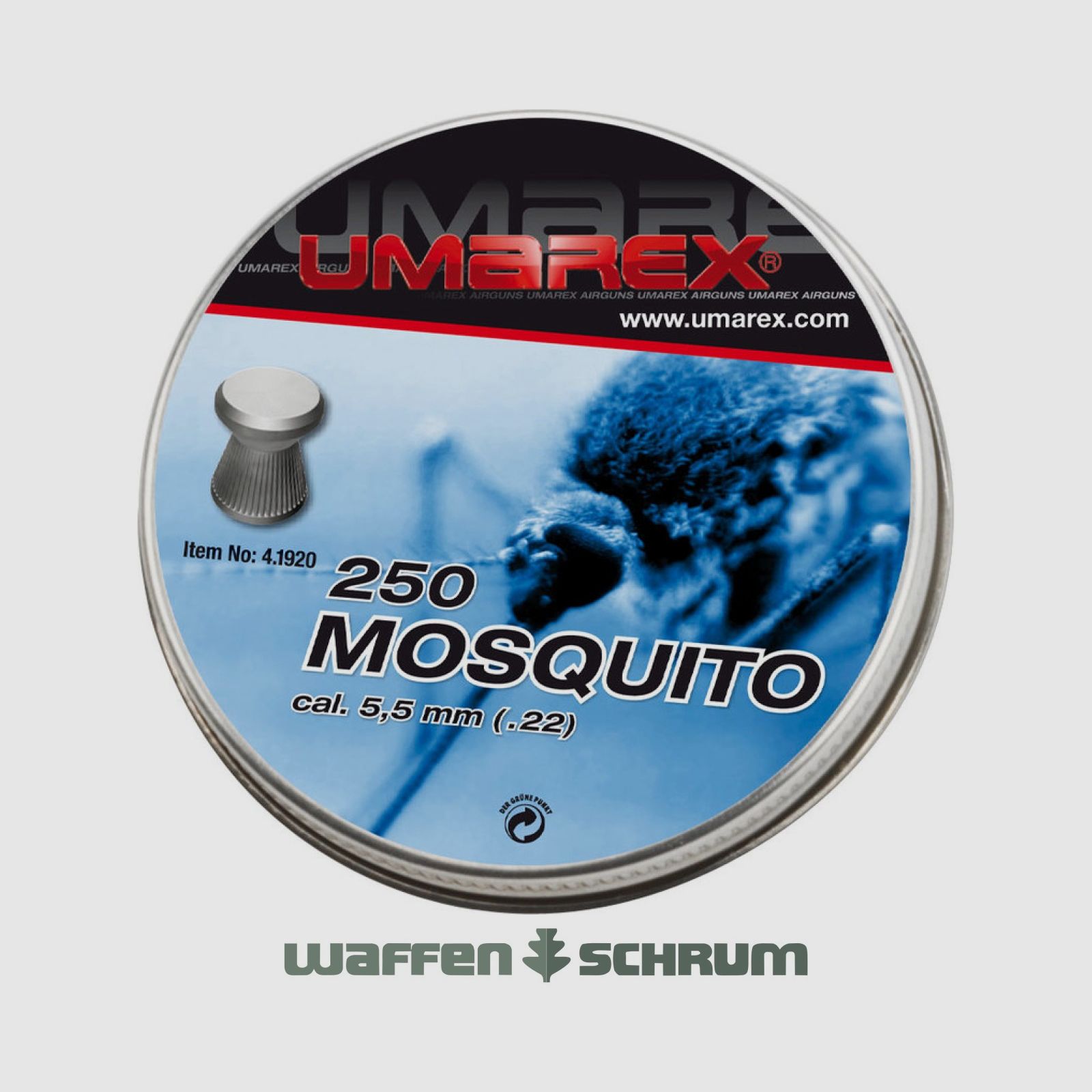 Diabolo Mosquito 5,5mm (.22) Dose 250 Stck Flachkopf