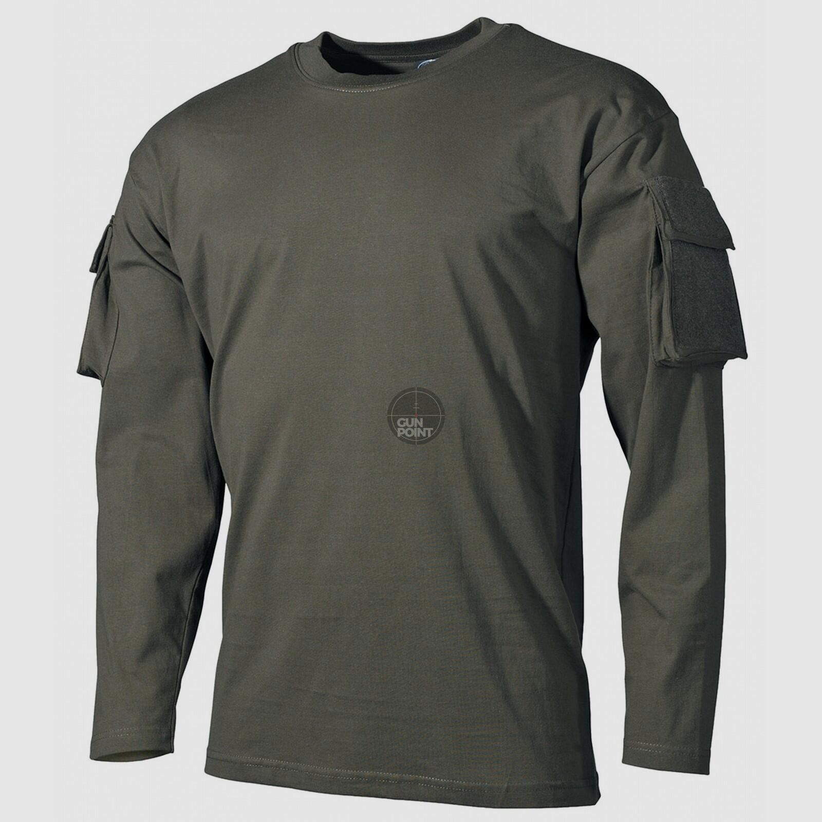 US Shirt, langarm, oliv,mit rmeltaschen - Gre: XXL