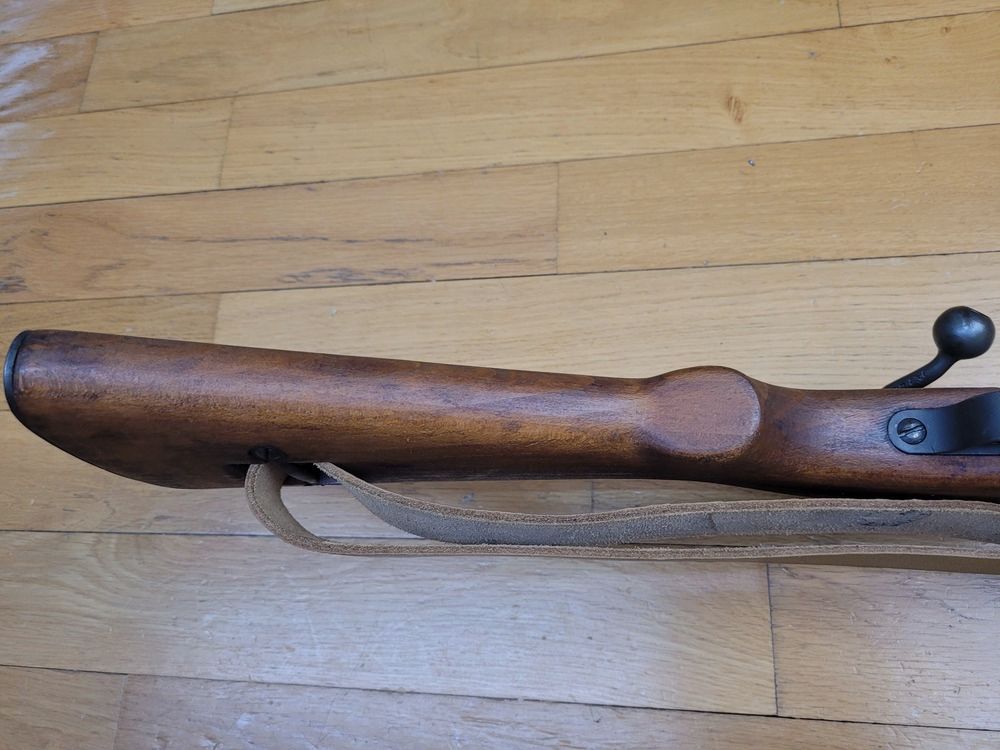 Schöner MAS 36 Gewehr 2. Typ - 100% zweiter Typ – Seltene Umrüstung für Kal. 308 Winchester und mit Sicherheit (!) – Bajonett und Gewehrriemen – Ausgezeichneter Spiegel-Lauf mit sehr schönen Zügen – Gehäuse und Verschluss mit Nummer – Gewehrriemen – Clips verfügbar – Spezialwaffe für TBE +, Bild 7 von 23