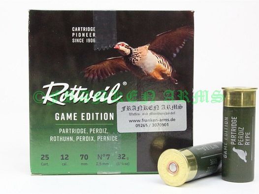 Rottweil	 Game Edition Rebhuhn 12/70 2,5mm 25Stück Staffelpreise