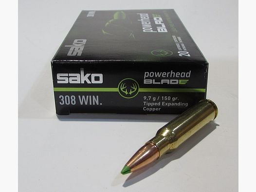 boite 20 cartouches cal 308 win Sako Powerhead blade cuivre 150 grains