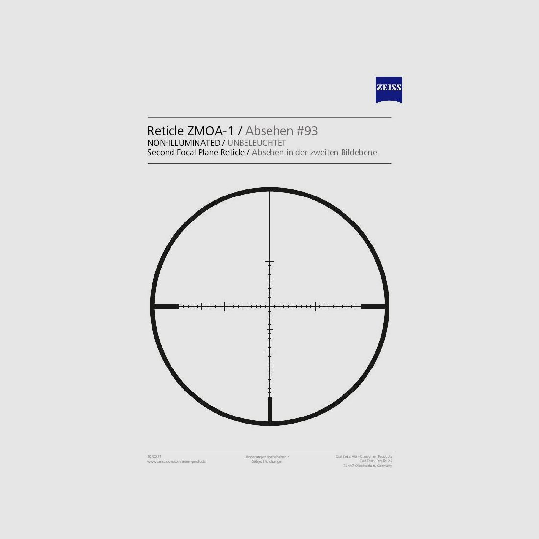 Carl Zeiss AG ZEISS CONQUEST V6 5-30x50 BT+EW ASV Reticolo 93