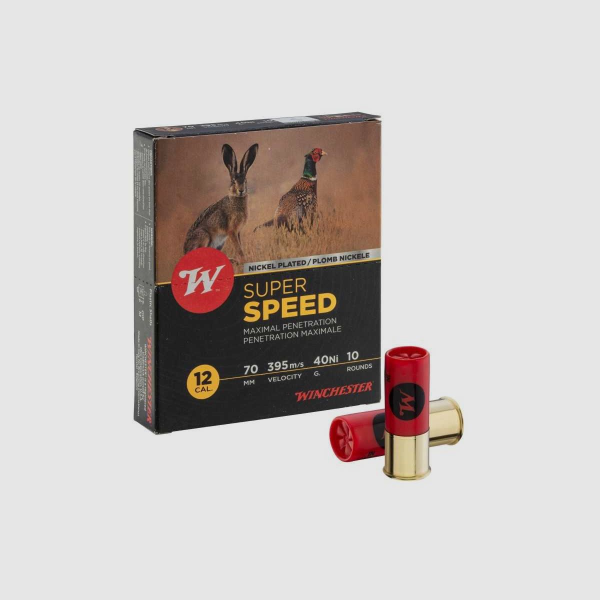 Winchester 12/70 Super Speed G2 Nichelato 40g - Super Speed G2 Nichelato Cal. 12-70, base di 23, 40 gr, N°6, immagine 1 di 4