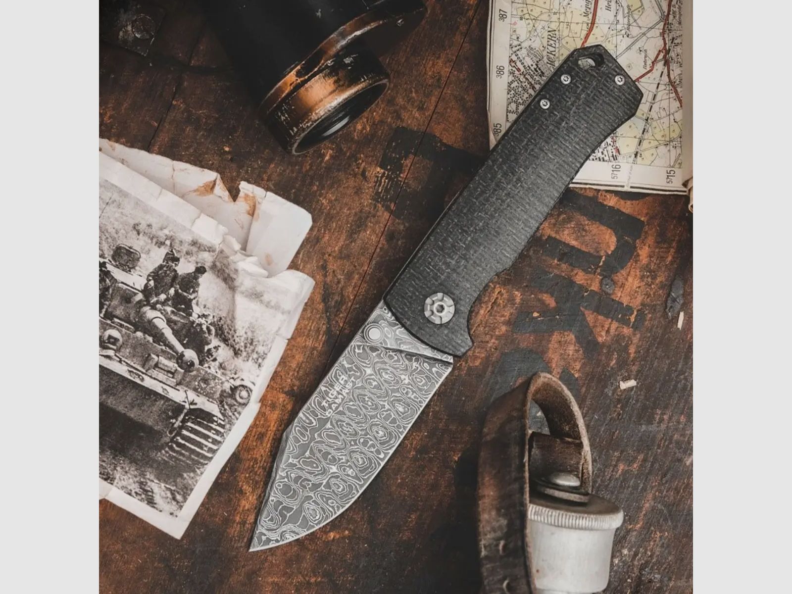 Böker Nóż kieszonkowy Tiger Damascus
