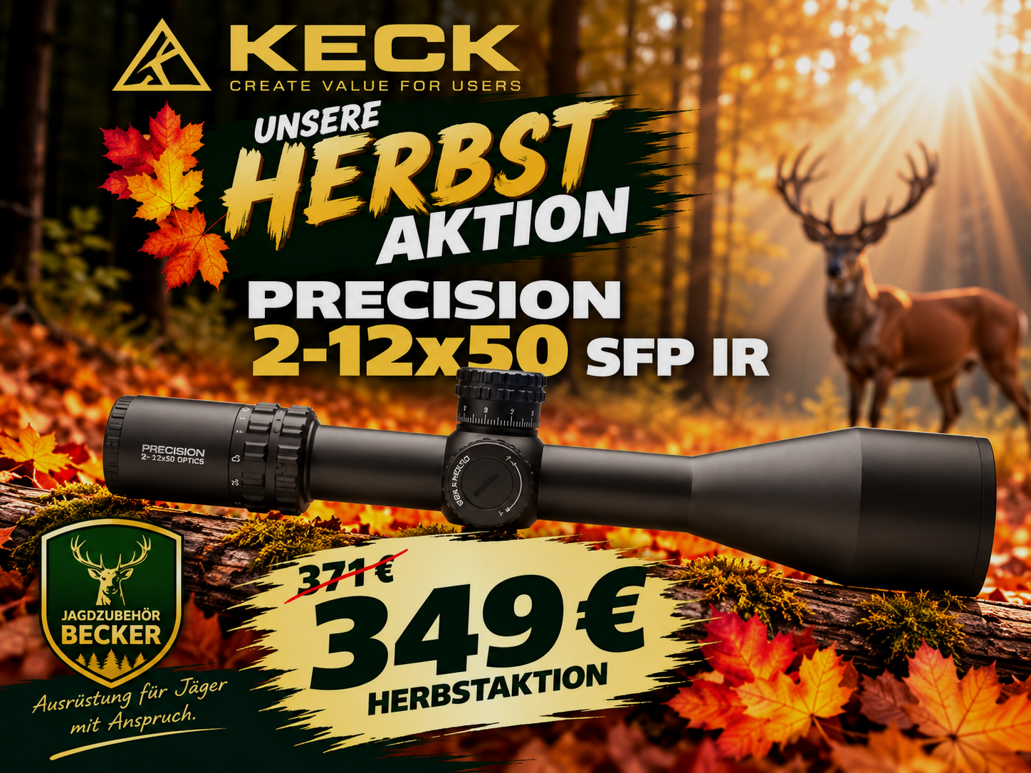 KECK Optics Precision 2–12×50 SFP IR – promocja jesienna, zdjęcie 1 z 3