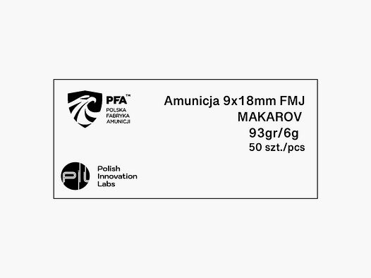 9x18 Makarov PFA FMJ 93gr/6g