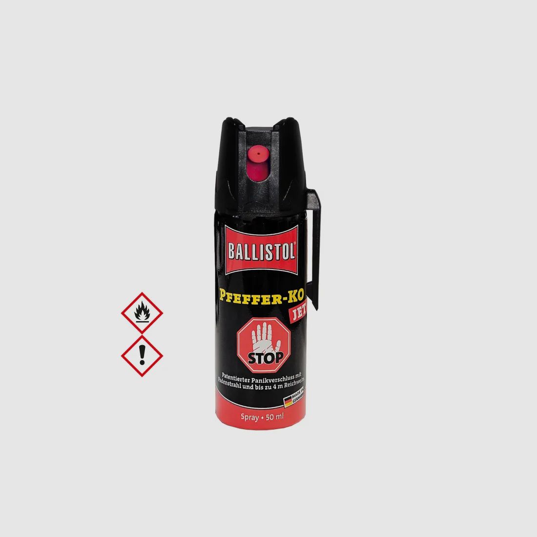 Pfefferspray K.O. JET Direktstrahl – 50ml - 11 % OC / 2,5 Mio. Scoville