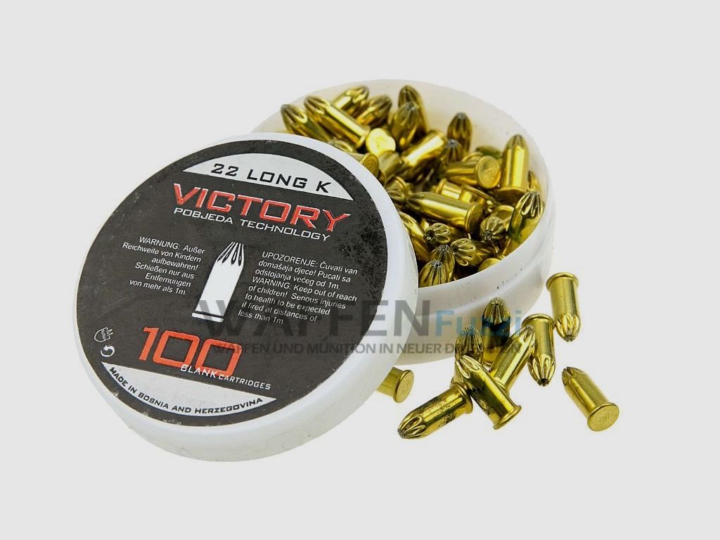 Victory calibre .22 golpe 100 disparos cartuchos a blank