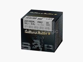 Sellier & Bellot .223 Rem. Vlm BT 3,6g/55grs. S+B .223Rem FMJ 55 grs - geen verzending, alleen afhalen!