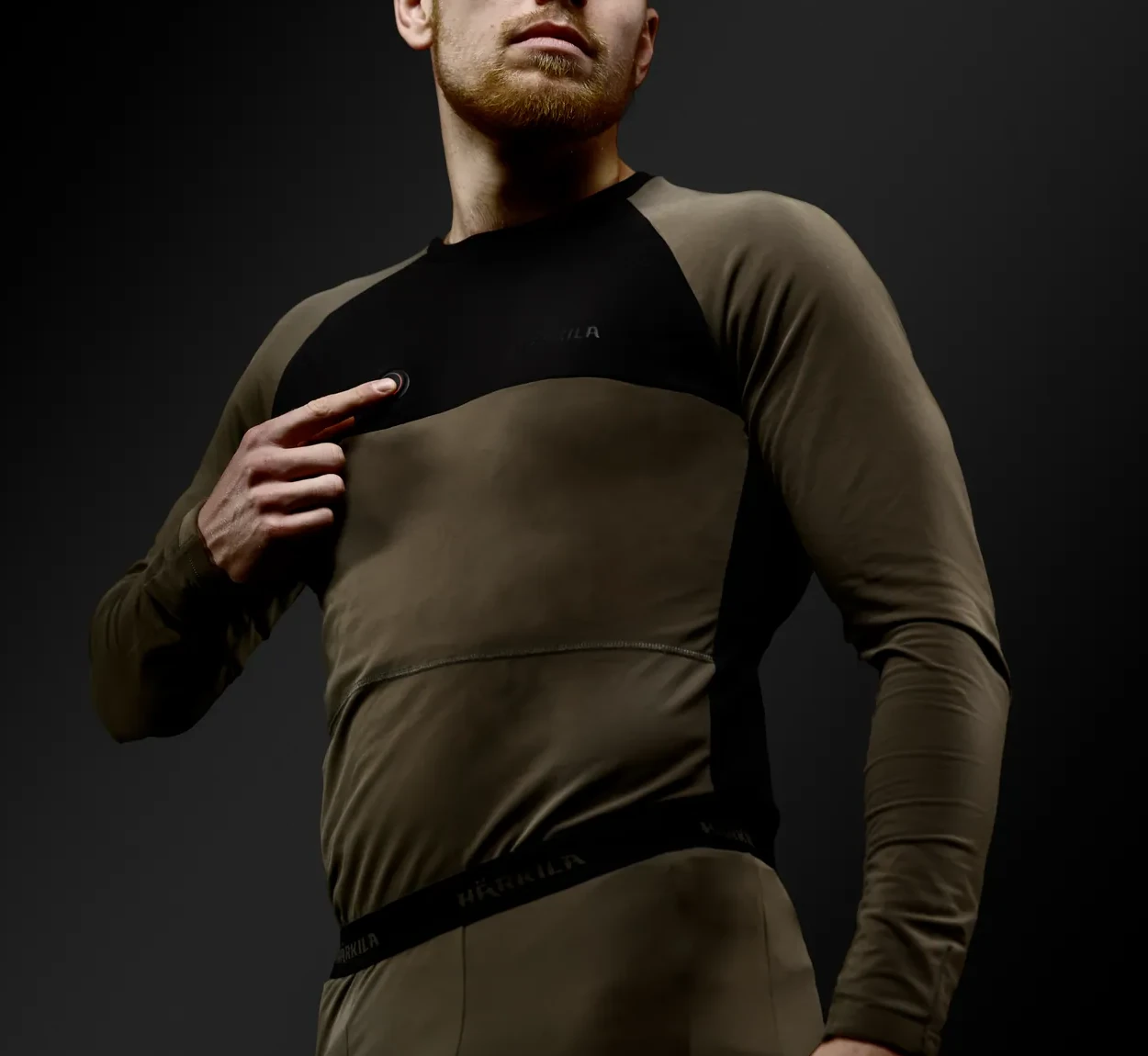 Koszulka podgrzewana Härkila Heat - Willow Green/Black, zdjęcie 2 z 6