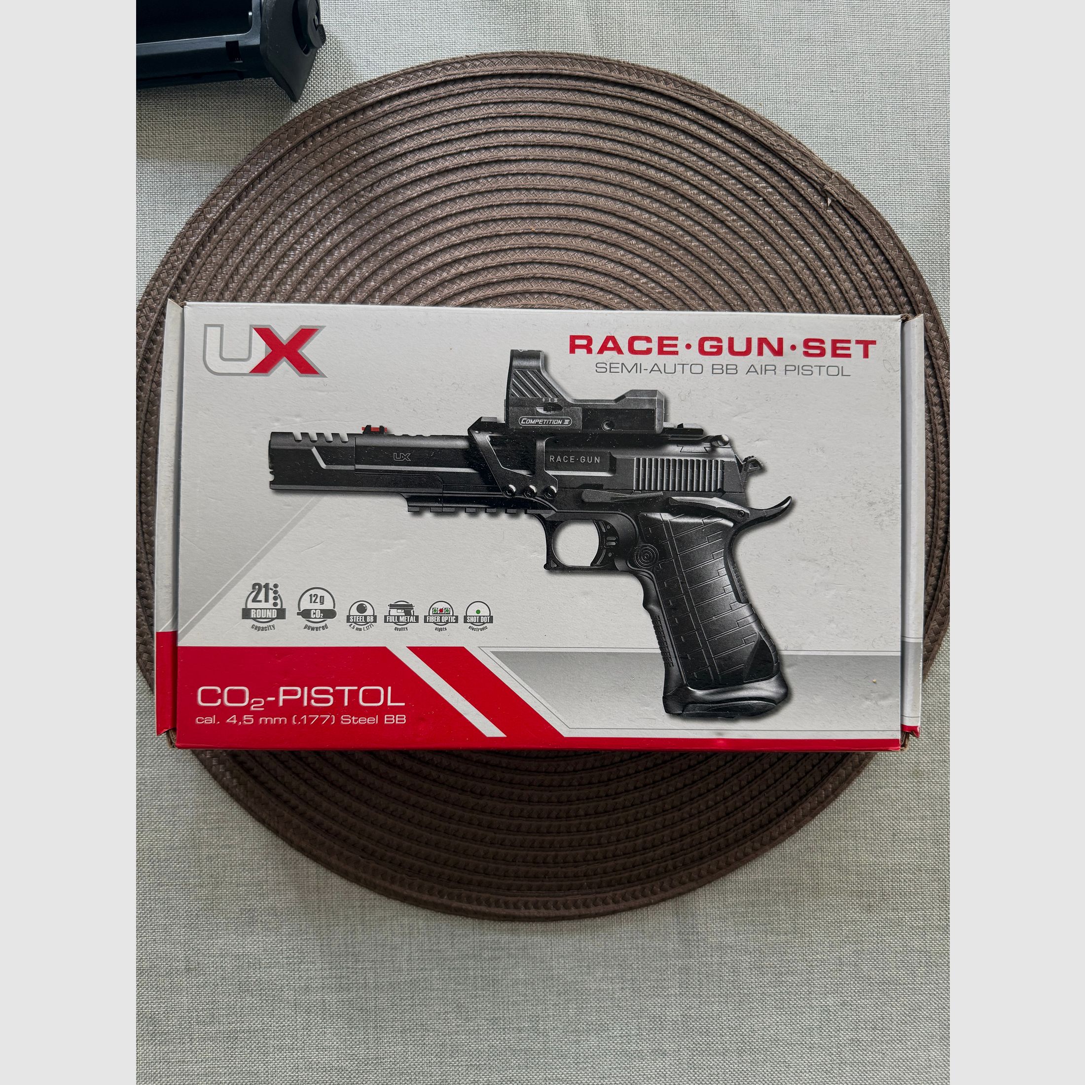 Umarex Racegun SET avec LPV 4,5 mm acier BB Blowback pistolet Co2 (P18)