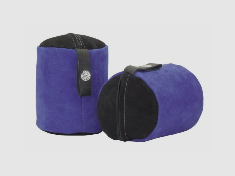 AHG Kniendrolle Veloursleder blau/schwarz mit Korkfüllung