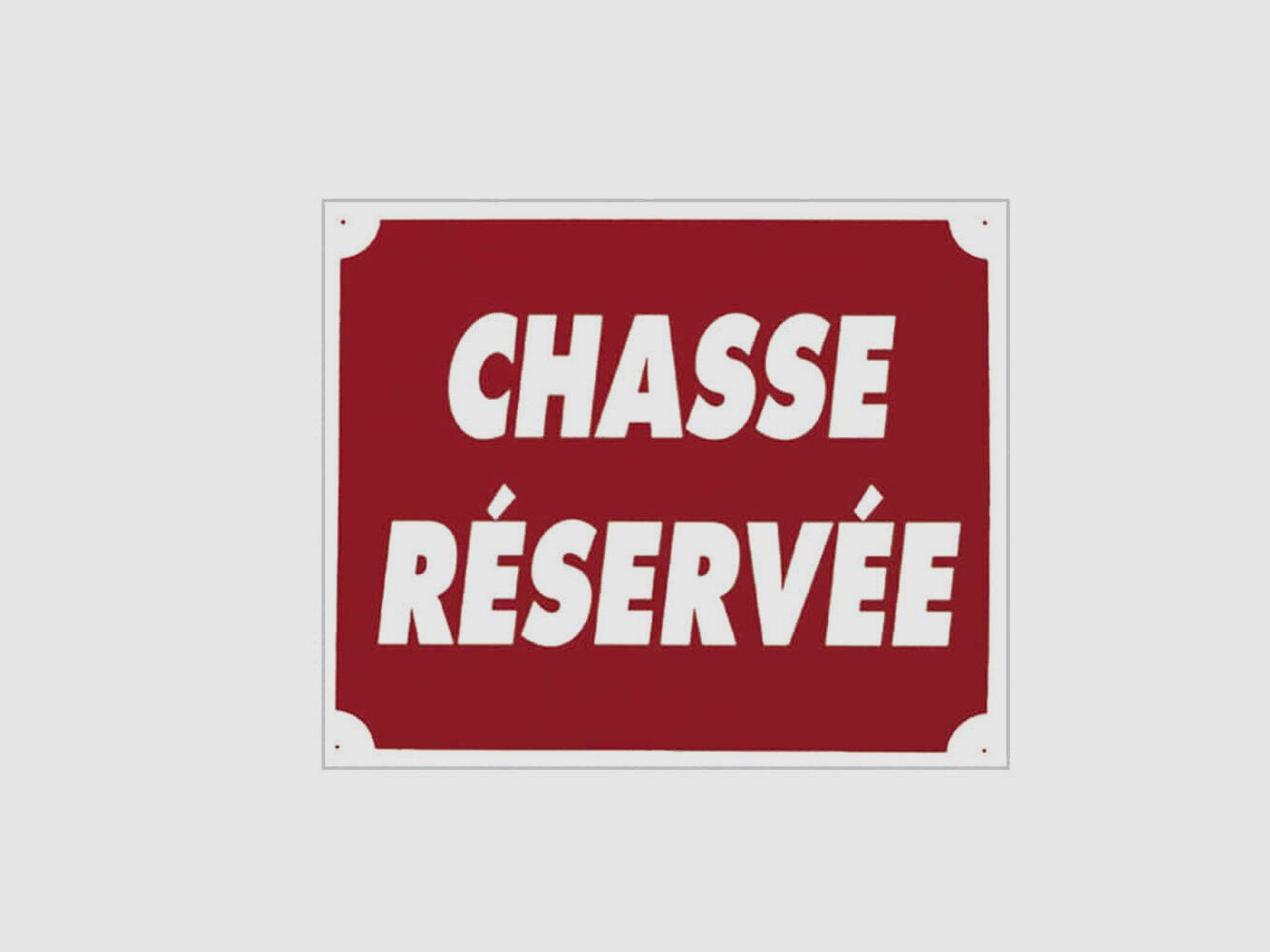 Cartel »Caza Reservada« 30 x 25 cm Aluminio