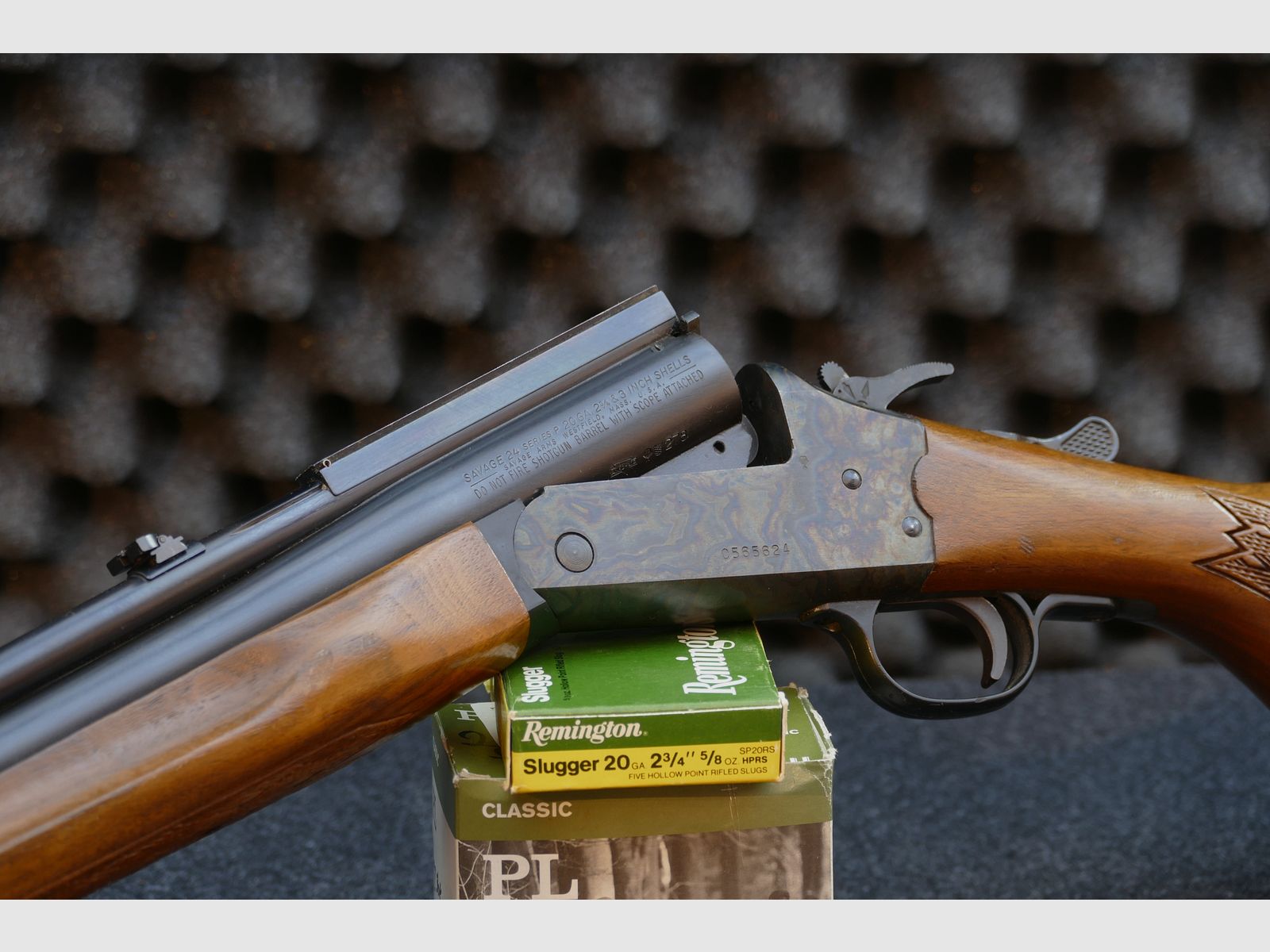 Savage Model 24 — Serie P, Bockbüchsflinte, 22WMR, 20/70, Bunthärtung, einfache Optik - Sammlerzustand