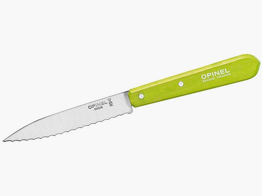 Opinel Küchenmesser No. 113, rostfreier Sandvik-Stahl, Sägezahnung, hellgrün