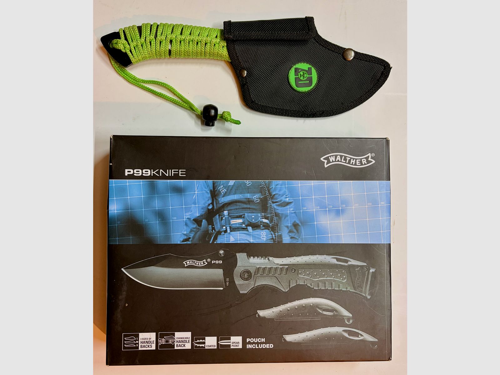 Walther P99 Knife Set (OVP + dos de poignée interchangeable) + Zombie Dead couteau, image 4 sur 4