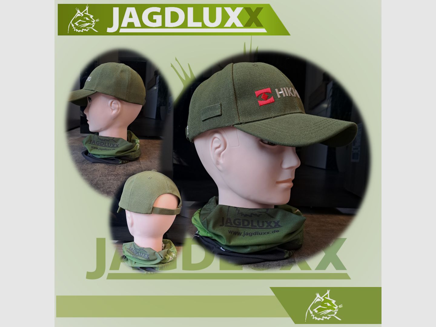 HIKMICRO Kappe dunkel oliv – klassische Jagdkappe mit Logo-Stickerei