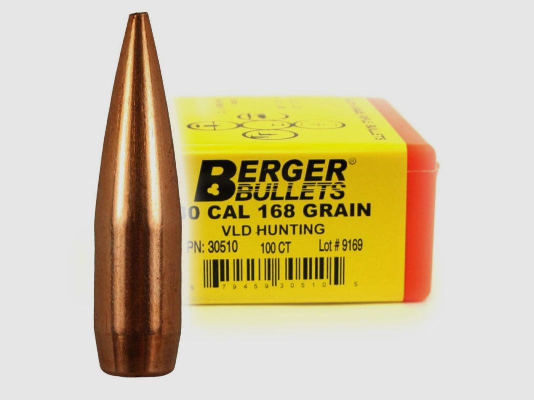 Berger Geschosse .30 – 168 Grain – VLD Jagd Cod. 30510