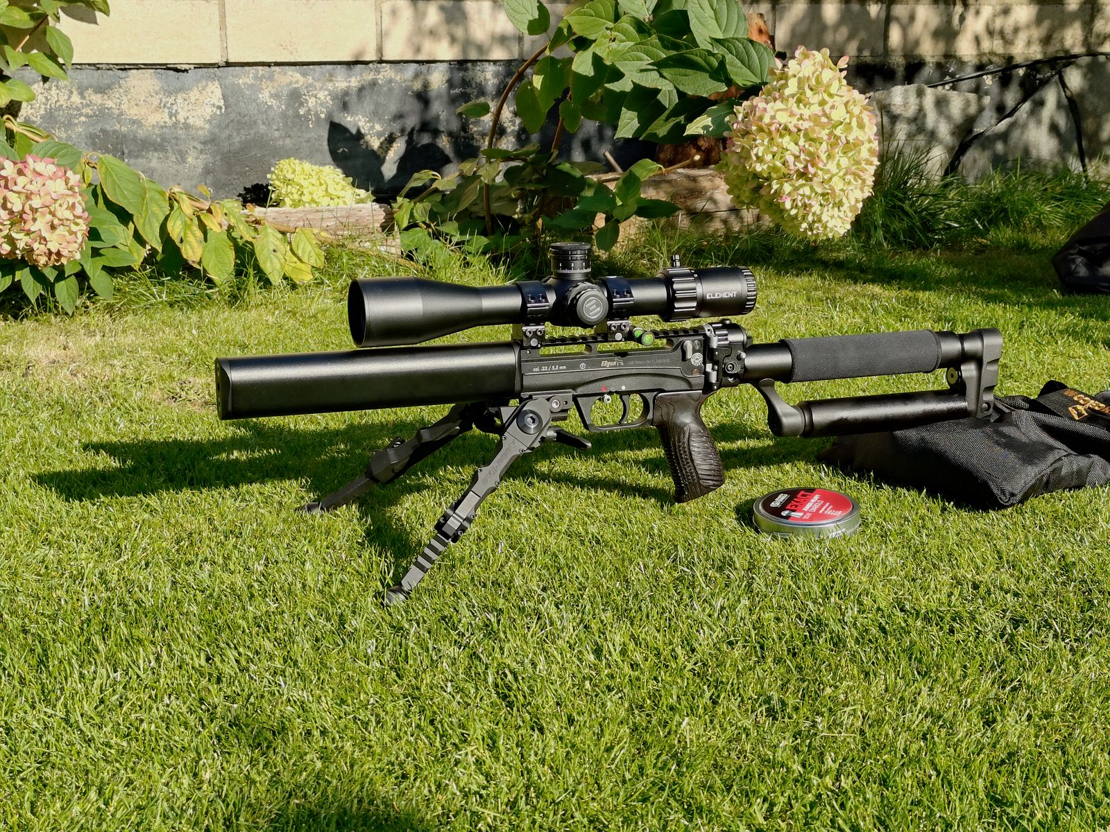 Edgun Leshy 2 / 350mm / CAL .22 5,5mm / F-Zeichen + Element Optics TITAN 3-18x50 FFP MRAD