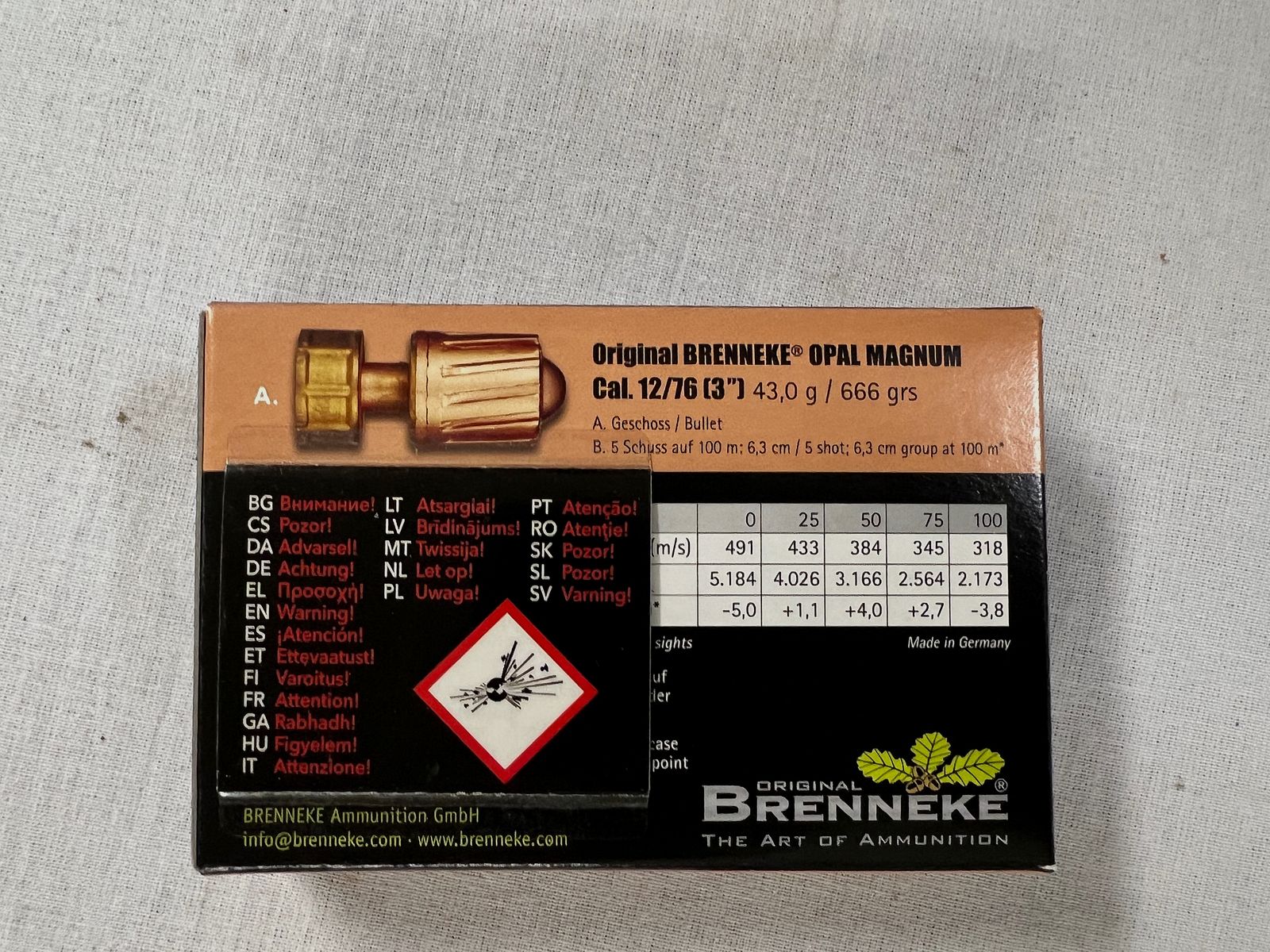 Brenneke 12/76 Opal Magnum 43,0g/666grs.