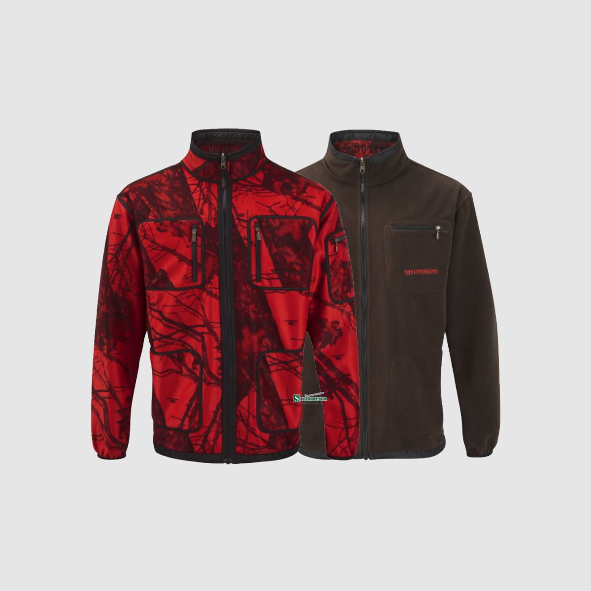 SHOOTERKING Softshell Herren Jacke 2 in 1 Mossy Oak Red