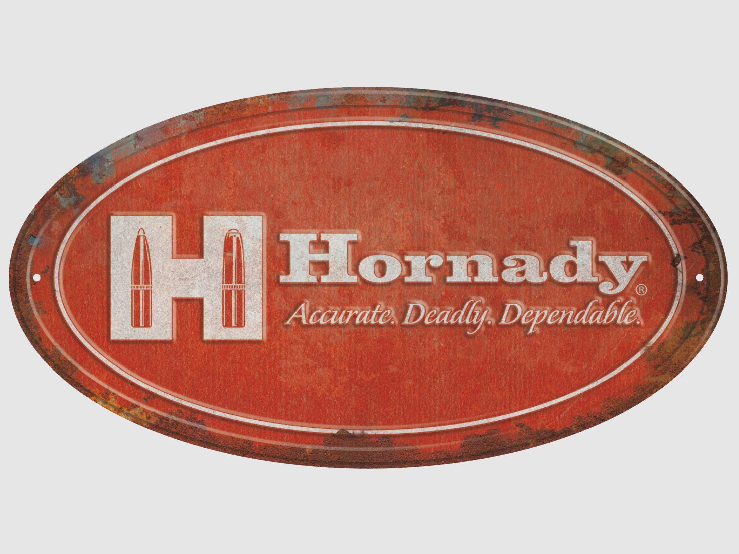 Hornady Oval Rustic Blechschild Vintage Aluminium