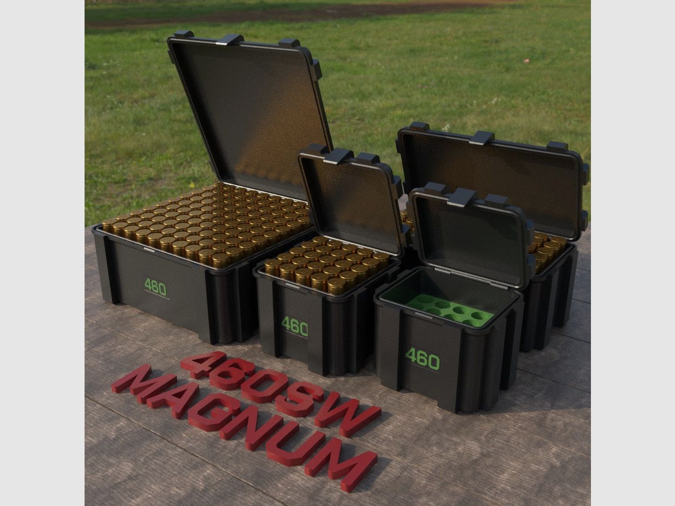 Filamelt Munitionsbox / .460 S&W Magnum / ‘Klappdeckel’ / Patronenbox, Ammo Box