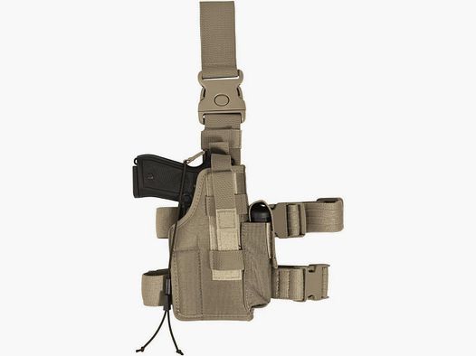 Taktisches Oberschenkelholster für Pistolen Full Size L/Auto bis 5" Coyote Tan Linkshänder