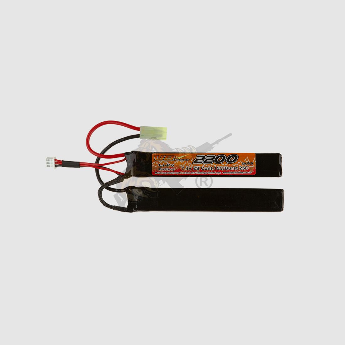 Airsoft LiPo Akku 7.4V 2200mAh 15C Stock Twin Type - VB Power
