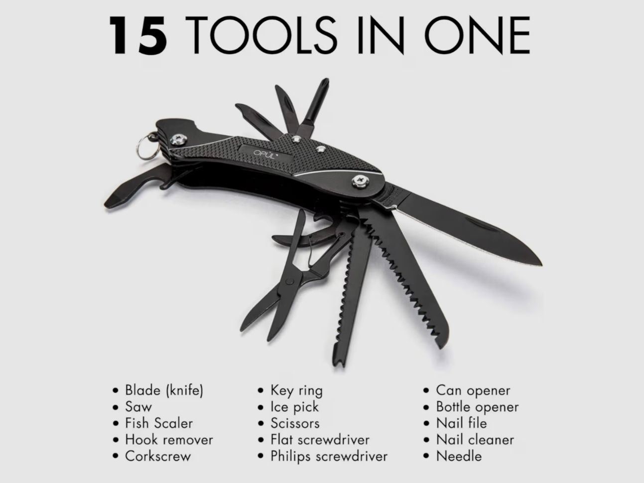 OPUL multifunction pocket tool, black, image 7 of 7